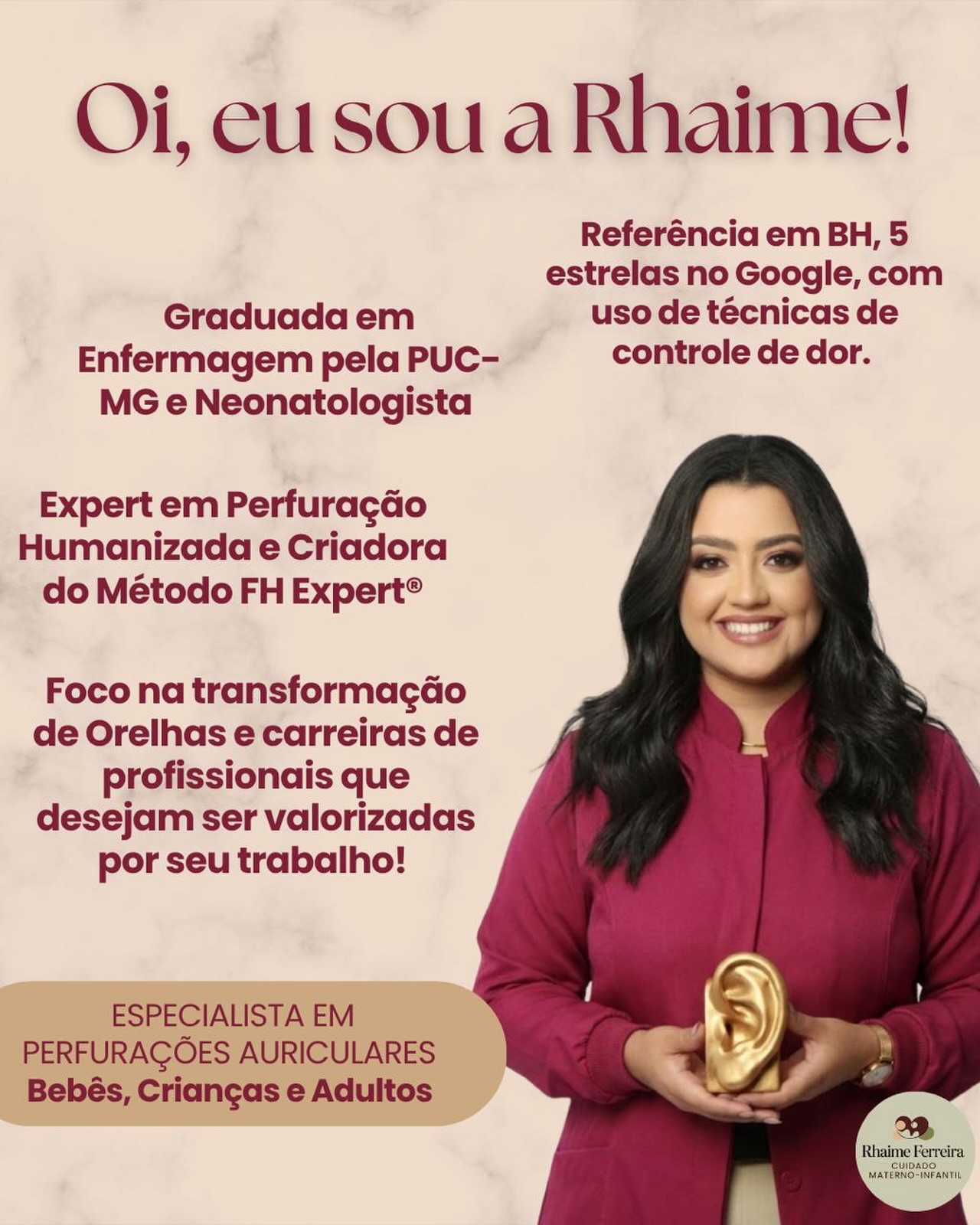 Enfermeira Rhaime Ferreira, especialista em perfuração humanizada